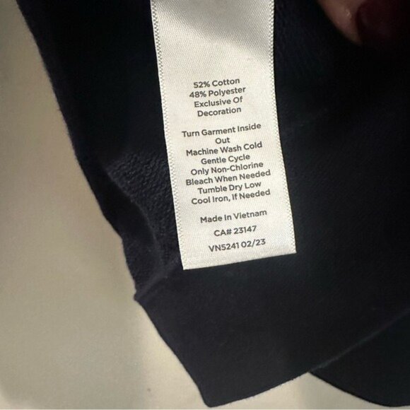 Talbots Navy Blouson Sleeve Dog Days Sweatshirt Petite Top Size P - Picture 6 of 8